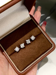 Classic 14K White Gold Lab-Grown Diamond Bullhead Stud Earrings – 1.00 CTW