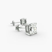 Princess Cut Lab Diamond Stud Earring Settings in 14K Gold D–E Color, VS1–VVS2 Clarity