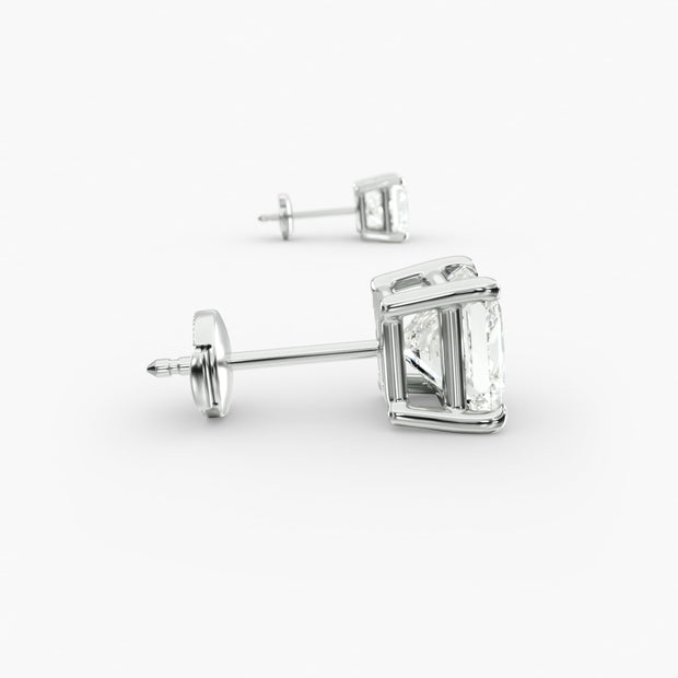 Princess Cut Lab Diamond Stud Earring Settings in 14K Gold D–E Color, VS1–VVS2 Clarity