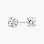 Four Prong Round Brilliant Lab-Grown Diamond Stud Earrings in 14K Gold – D–E Color, VS1–VVS2 Clarity