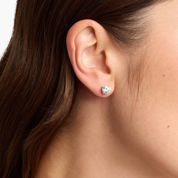 Four Prong Round Brilliant Lab-Grown Diamond Stud Earrings in 14K Gold – D–E Color, VS1–VVS2 Clarity