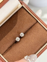 Classic 14K White Gold Lab-Grown Diamond Four-Prong Stud Earrings – 0.60 CTW