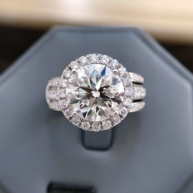 Stunning 8 Ct Round Lab Created Diamond Ring – D-E Color, VS1-VVS2 in 14K White Gold