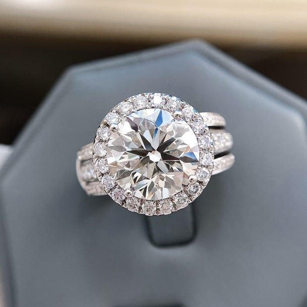 Stunning 8 Ct Round Lab Created Diamond Ring – D-E Color, VS1-VVS2 in 14K White Gold