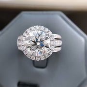Stunning 8 Ct Round Lab Created Diamond Ring – D-E Color, VS1-VVS2 in 14K White Gold
