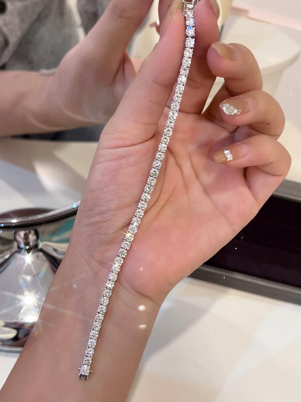 Elegant Round Cut 14K White Gold Lab-Grown Diamond Tennis Bracelet – 8.28ct