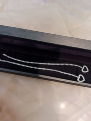 14K White Gold Four-Prong Heart Design Tennis Bracelet – D–E Color, VS1–VVS2