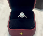 14K White Gold Lab Grown Diamond Ring in 2.02 CT Oval Diamond – D-E VS1-VVS2