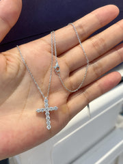 Elegant 1/2 CT. Certified Lab-Grown Diamond Cross Pendant in 14K White Gold