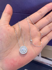 1/4 CT Composite Lab Grown Diamond Frame Pendant Necklace in 14K White Gold