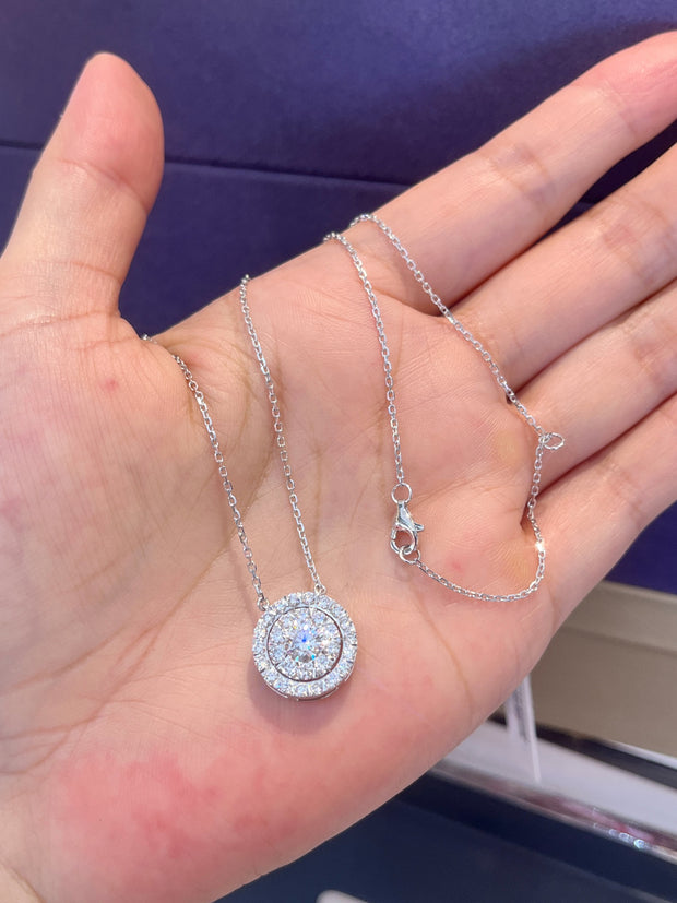 1/4 CT Composite Lab Grown Diamond Frame Pendant Necklace in 14K White Gold