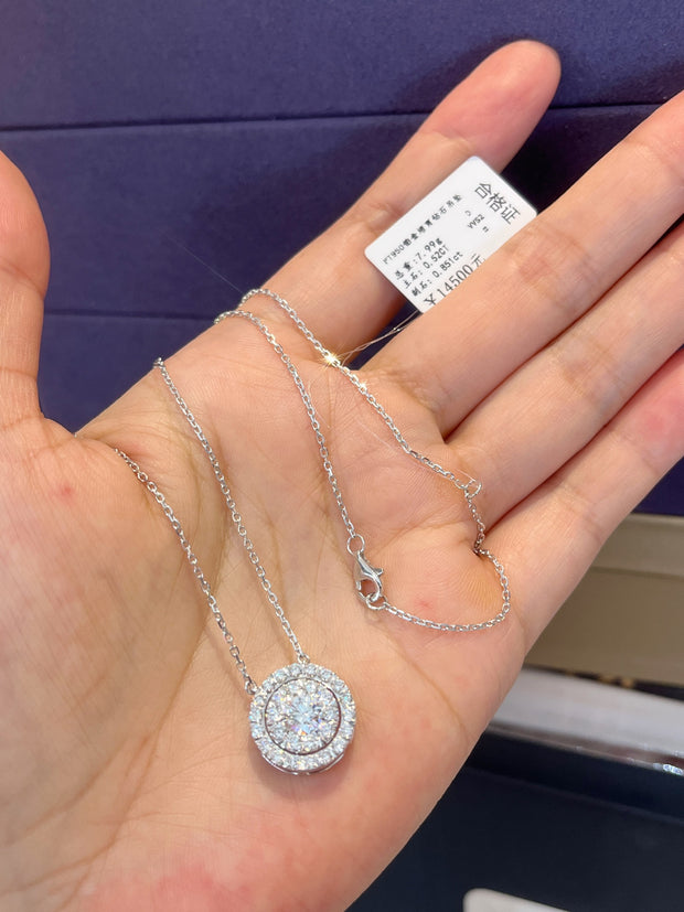 1/4 CT Composite Lab Grown Diamond Frame Pendant Necklace in 14K White Gold