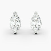 Marquise Cut Diamond Stud Earrings Setting in 14K Yellow Gold – D–E Color, VS1–VVS2 Clarity (0.50–4.00 CTW)