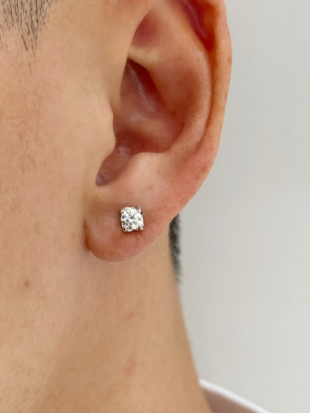 14K White Gold Lab-Grown Diamond Single Stud Earring – 0.15, 0.30 & 0.50 CTW