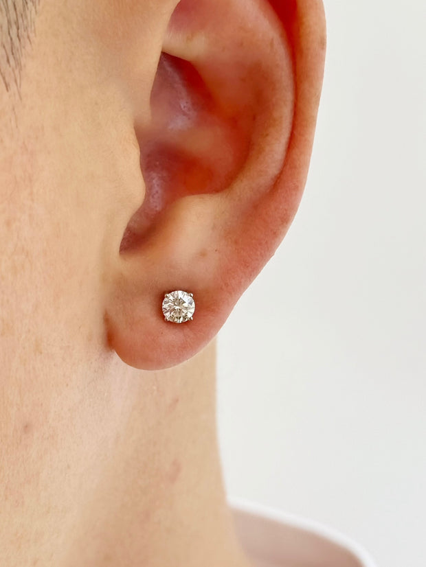 14K White Gold Lab-Grown Diamond Single Stud Earring – 0.15, 0.30 & 0.50 CTW
