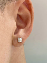 14K White Gold Lab-Grown Diamond Single Stud Earring – 0.15, 0.30 & 0.50 CTW