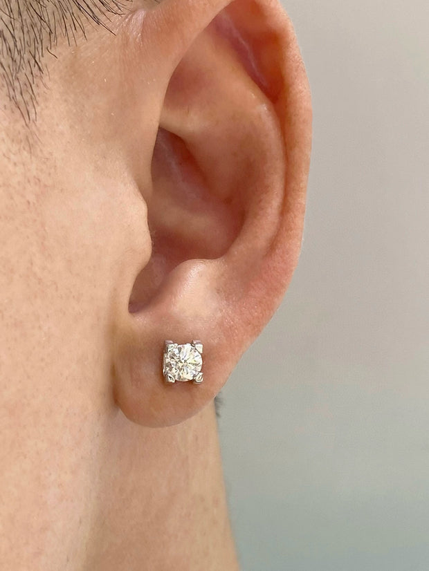 14K White Gold Lab-Grown Diamond Single Stud Earring – 0.15, 0.30 & 0.50 CTW