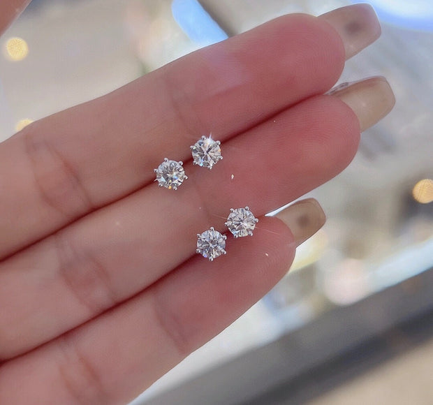 Lab-Grown Diamond Stud Earrings 1.46 CTW D-E VS1/VVS2 14K White Gold Six-Prong