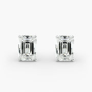 Emerald Cut Custom Diamond Stud Earrings Setting in 14K Yellow Gold 0.50–4.00 CTW – D–E Color, VS1–VVS2 Clarity