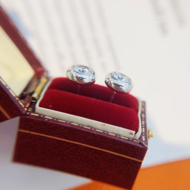 Lab-Grown Diamond Bubble Stud Earrings 0.60 CTW D-E VS1/VVS2 14K White Gold 3EX