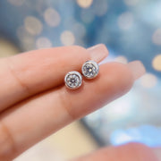 Lab-Grown Diamond Bubble Stud Earrings 0.60 CTW D-E VS1/VVS2 14K White Gold 3EX