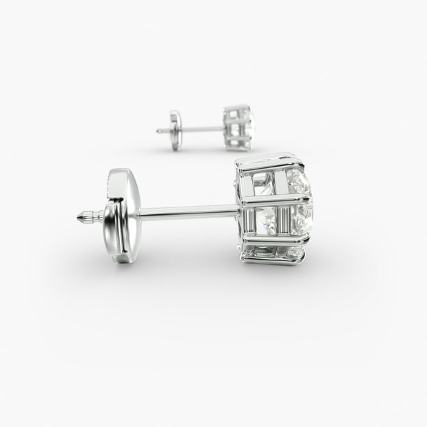 Octagon Cut Diamond Stud Earring Settings in 14K Yellow Gold – Eight Prong Design for D–E Color, VS1–VVS2 Clarity (0.50–4.00 CTW)