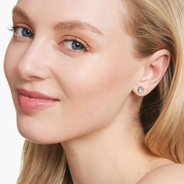 Octagon Cut Diamond Stud Earring Settings in 14K Yellow Gold – Eight Prong Design for D–E Color, VS1–VVS2 Clarity (0.50–4.00 CTW)