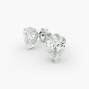 Elegant Pear-Shaped Custom Diamond Stud Earring Settings in 0.50-4.00 TCW 14K Gold – D–E Color, VS1–VVS2 Clarity