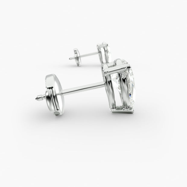 Elegant Pear-Shaped Custom Diamond Stud Earring Settings in 0.50-4.00 TCW 14K Gold – D–E Color, VS1–VVS2 Clarity