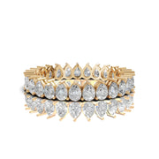Pear-Shaped 1.00 CT Lab-Grown Diamond Wedding Band in 14K Gold | D-E Color VS1-VVS2 Clarity