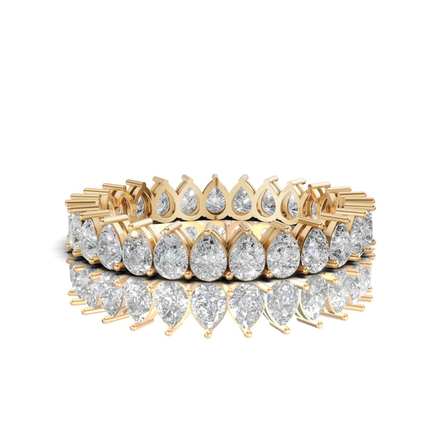 Pear-Shaped 1.00 CT Lab-Grown Diamond Wedding Band in 14K Gold | D-E Color VS1-VVS2 Clarity