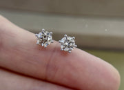 Radiant Spark 14K White Gold Six-Prong Lab-Grown Diamond Studs 1.022 CTW