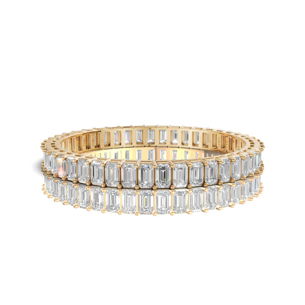 Emerald Cut 1.00 CT Lab-Grown Diamond Eternity Wedding Band in 14K Gold | D Color VVS2