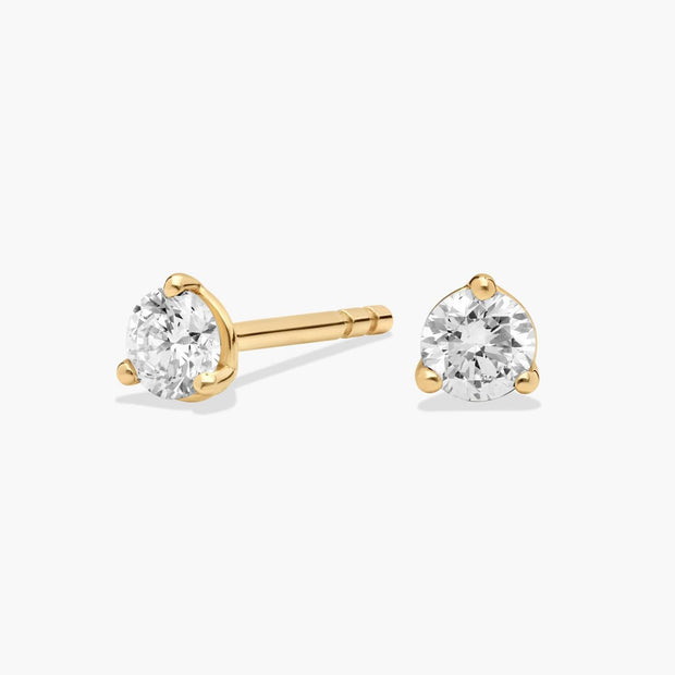 Timeless 14K Gold Martini-Set Round Lab Diamond Stud Earrings – D–E Color, VS1–VVS2 Clarity in 14k Gold