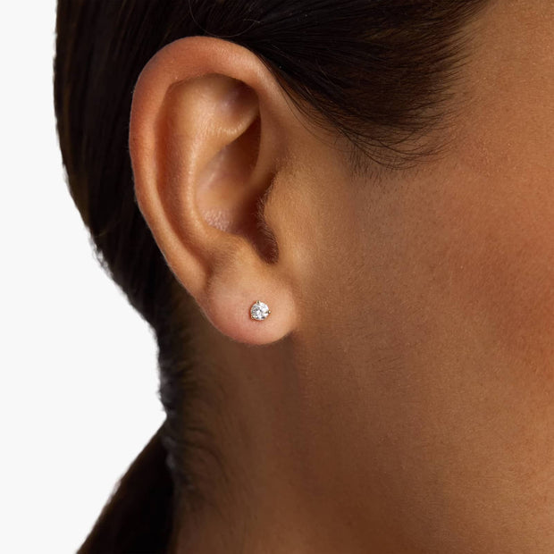 Timeless 14K Gold Martini-Set Round Lab Diamond Stud Earrings – D–E Color, VS1–VVS2 Clarity in 14k Gold