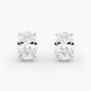 Timeless Oval Cut Custom Diamond Stud Earring Settings in 14K Gold – D–E Color, VS1–VVS2 Clarity