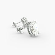 Timeless Oval Cut Custom Diamond Stud Earring Settings in 14K Gold – D–E Color, VS1–VVS2 Clarity