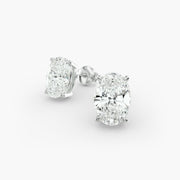 Timeless Oval Cut Custom Diamond Stud Earring Settings in 14K Gold – D–E Color, VS1–VVS2 Clarity
