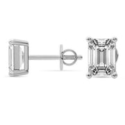 1.00 CTW Lab-Grown Emerald Diamond Stud Earrings in 14K White Gold