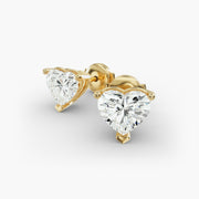 Romantic Heart Shape Custom Diamond Stud Earring Settings in 14K White Gold – D–E Color, VS1–VVS2 Clarity