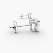 Romantic Heart Shape Custom Diamond Stud Earring Settings in 14K White Gold – D–E Color, VS1–VVS2 Clarity