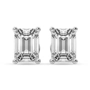 1.00 CTW Lab-Grown Emerald Diamond Stud Earrings in 14K White Gold