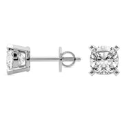 1.00 CTW Lab-Grown Cushion Diamond Stud Earrings in 14K White Gold