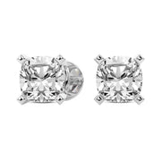 1.00 CTW Lab-Grown Cushion Diamond Stud Earrings in 14K White Gold