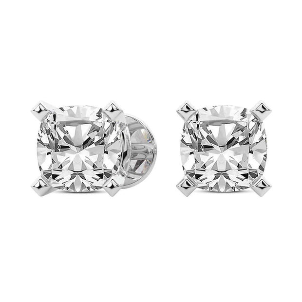 1.00 CTW Lab-Grown Cushion Diamond Stud Earrings in 14K White Gold