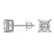 1.00 CTW Lab-Grown Princess Diamond Stud Earrings in 14K White Gold