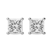 1.00 CTW Lab-Grown Princess Diamond Stud Earrings in 14K White Gold