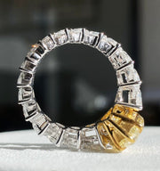 Elegant Pear Yellow Lab Grown Diamond Ring 5.20 CTW 14K White Gold