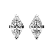 1.00 CTW Lab-Grown Marquise Diamond Stud Earrings in 14K White Gold