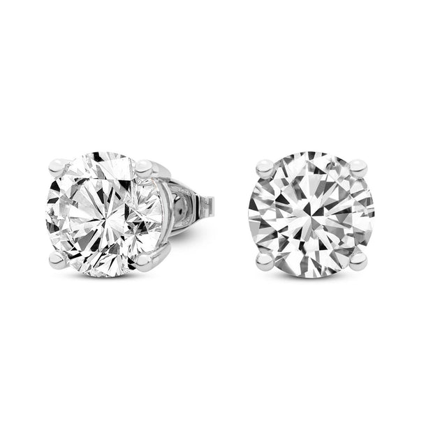 Brilliant 1.00 CTW Lab-Grown Round Diamond Stud Earrings – 14K White Gold